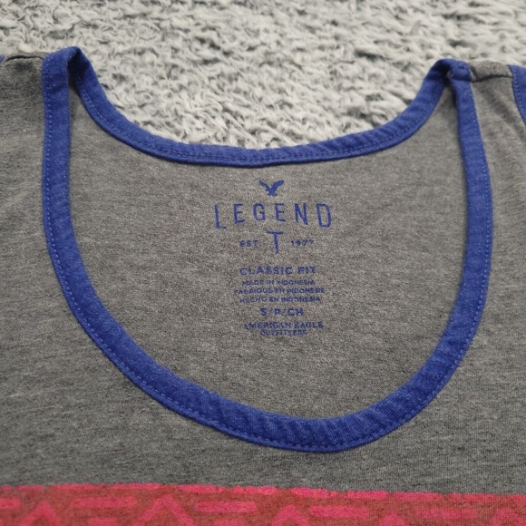 American Eagle Outfitters Shirt Men Small Gray Summer Preppy Normcore Tank Top - Picture 3 of 7